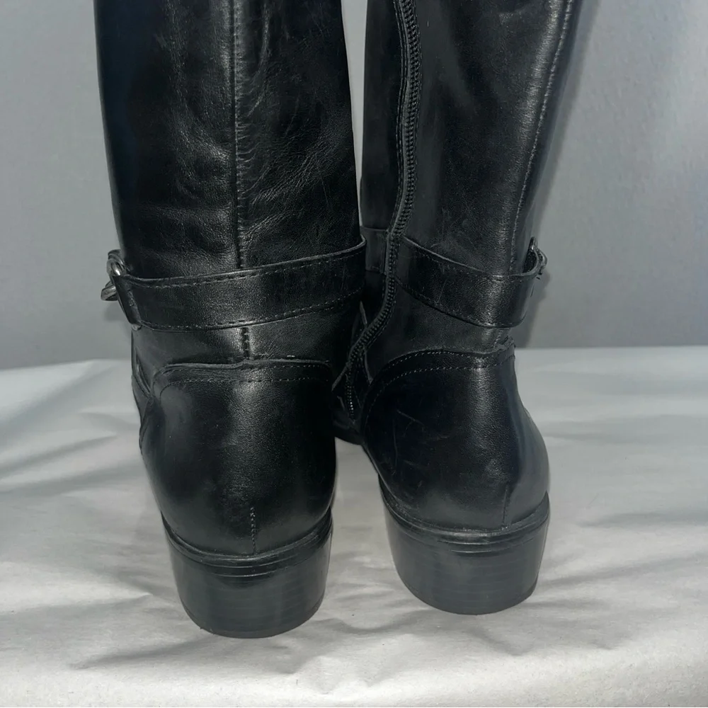 Lauren Ralph Lauren Menna Riding boot Black Leather horsebit chain detail